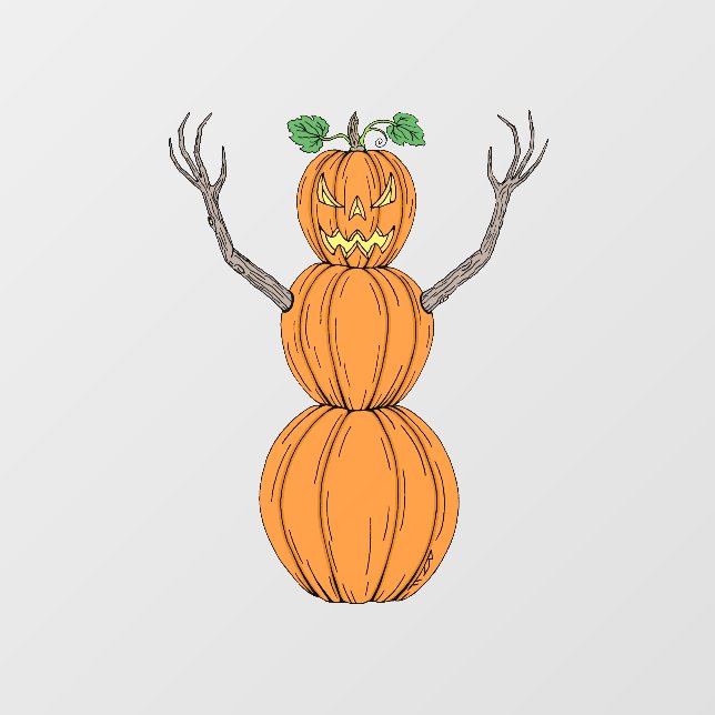 Pumpkin Man Halloween Art Window Cling (Sheet)