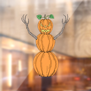 Pumpkin Man Halloween Art Window Cling