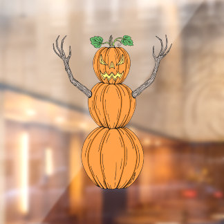 Pumpkin Man Halloween Art Window Cling