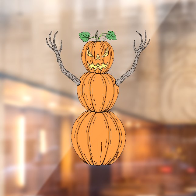 Pumpkin Man Halloween Art Window Cling (Sheet 2)