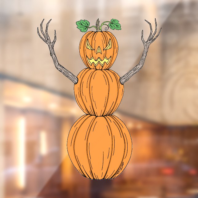 Pumpkin Man Halloween Art Window Cling (Sheet 2)