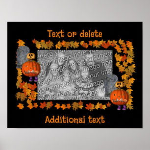 Pumpkin Man Halloween Frame Add Your Photo Poster