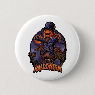 pumpkin man halloween t shirt halloween 6 cm round badge