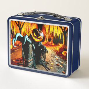 Pumpkin Man Metal Lunch Box
