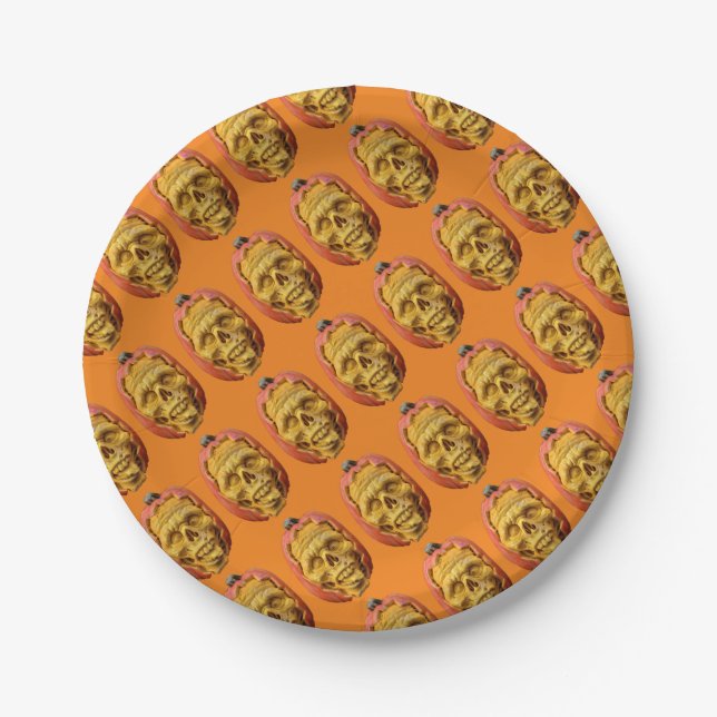 Pumpkin Man Paper Plate (Front)