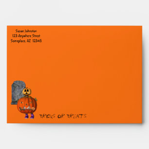 Pumpkin Man Tombstone Halloween Envelope