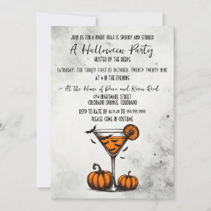 Pumpkin Martini Halloween Party Invitation