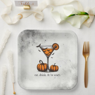 Pumpkin Martini Paper Plate