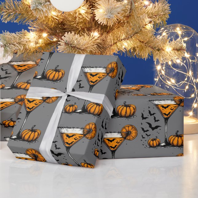 Pumpkin Martini Wrapping Paper (Holidays)