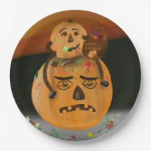 Pumpkin Mess Halloween Plates