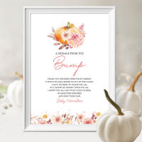 Pumpkin "Message from the Bump" Baby Shower Sign