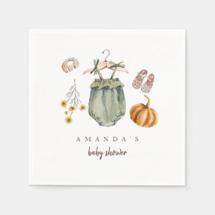 Pumpkin minimalist Baby Shower Napkin
