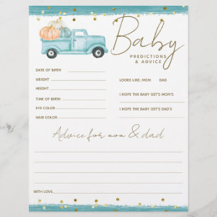 Pumpkin Minimalist Fall Baby Boy Shower game