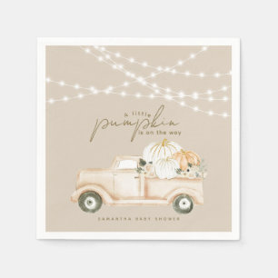 Pumpkin Minimalist Modern Fall Baby Shower Napkin