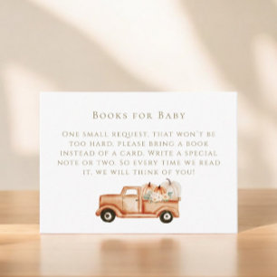 Pumpkin Modern Fall Books For Baby Shower Enclosure Card