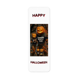 Pumpkin Monster Bash Halloween Return Address Labe