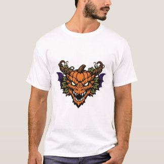 Pumpkin Monster Halloween Bat T-Shirt