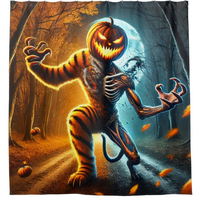 Pumpkin Monster Shower Curtain (Front)