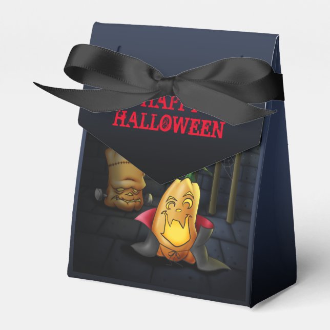 Pumpkin Monsters Halloween Favour Box (Front Side)
