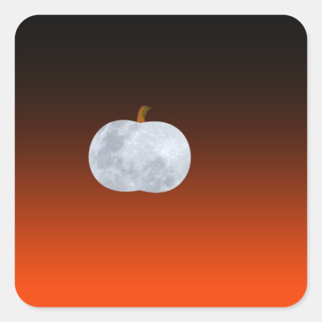 Pumpkin Moon Square Sticker (Front)