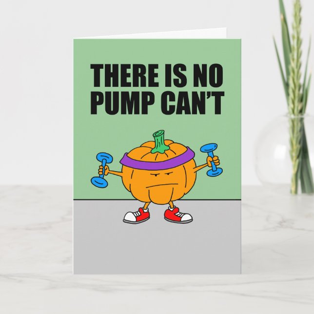 Pumpkin Motivation Cute Workout Fitness Card (Front)