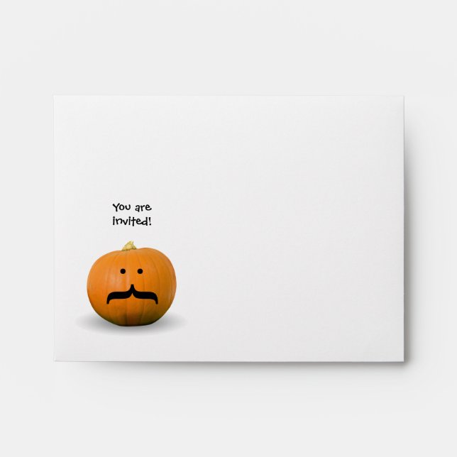 Pumpkin moustache butler Halloween pre addressed Envelope (Front)