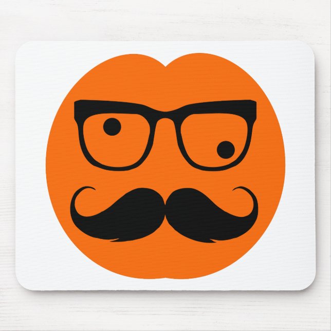 Pumpkin moustache mouse mat (Front)