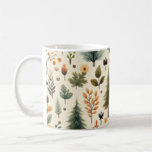 Pumpkin Mug Watercolor Fall Leaves 