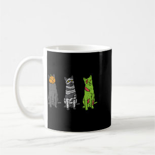 Pumpkin Mummy Zombie Black Cats Halloween Kitty Coffee Mug