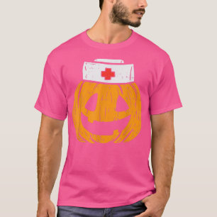 Pumpkin Nurse Funny Scary Halloween Costume RN CNA T-Shirt