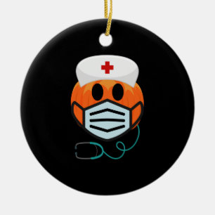 Pumpkin Nurse Funny Scary Halloween Nurse Costume Ceramic Tree Decoration