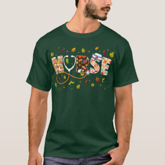 Pumpkin Nurse Gift Fall Leaves Nursing Autumn Than T-Shirt