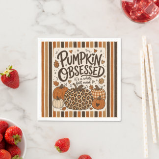 Pumpkin Obsessed Cosy Fall Mood Dining Napkins