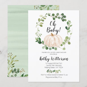 Pumpkin oh baby shower invitation