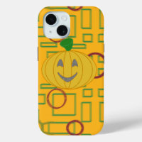 Pumpkin on Geometric Background
