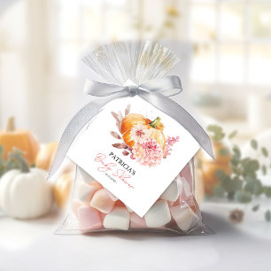 Pumpkin "On Her Way" Baby Shower Personalised Favour Tags