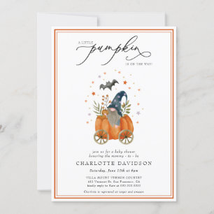 Pumpkin On The Way Fall Gender Neutral Baby Shower Invitation