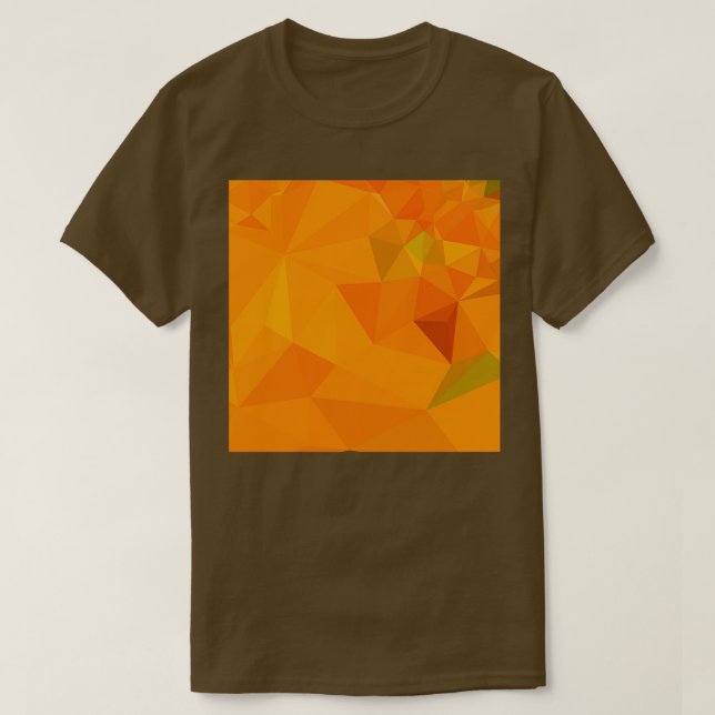 Pumpkin Orange Abstract Low Polygon Background T-Shirt (Design Front)