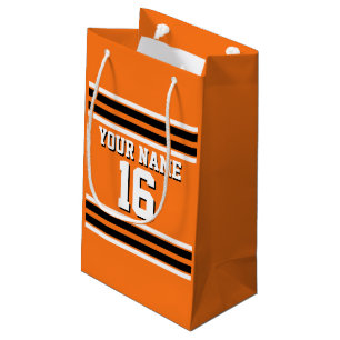 Pumpkin Orange Blk Team Jersey Custom Number Name Small Gift Bag