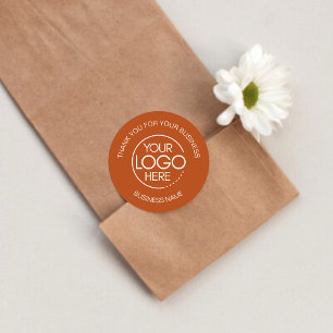 Pumpkin Orange Business Thank You Classic Round Sticker