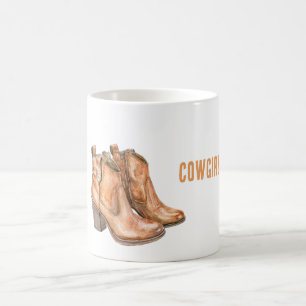 Pumpkin Orange Cowgirl Boots Coffee Mug