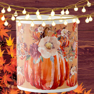 Pumpkin orange fall floral plaid check autumn large coffee mug