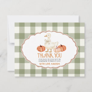 Pumpkin Orange Goose Baby Shower Thankyou Card