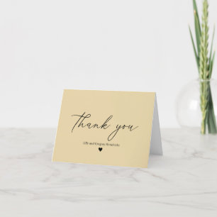 Pumpkin Orange Heart Wedding Thank You Card