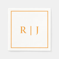 Pumpkin Orange Monograms Autumn Fall Wedding