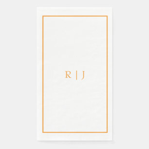 Pumpkin Orange Monograms Fall Autumn Wedding Napkin