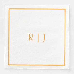 Pumpkin Orange Monograms Fall Autumn Wedding Napkin