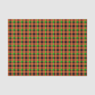 Pumpkin Orange & Neon Green Tartan Tissue Paper