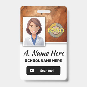 Pumpkin Orange Photo ID Logo Personalised Work Badge