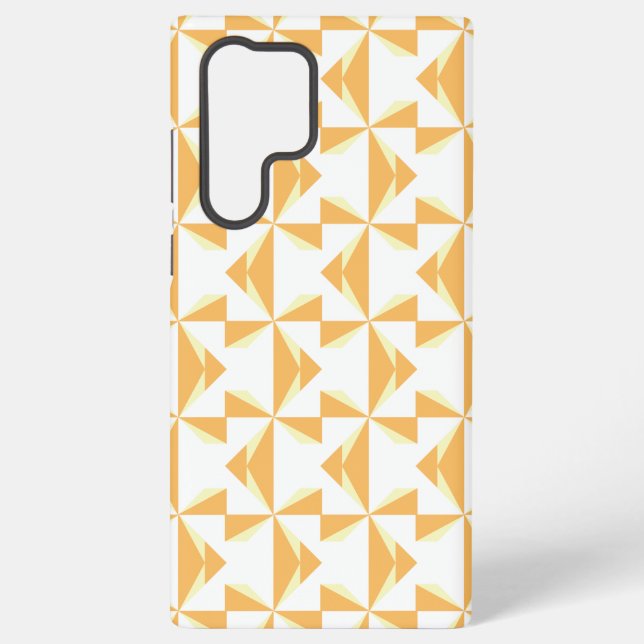 Pumpkin Orange Pinwheels Samsung Galaxy S22 Ultra Case (Back)